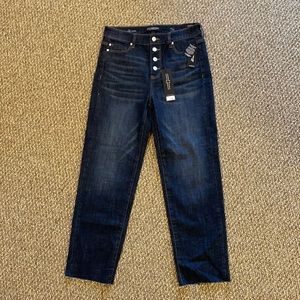 Liverpool Los Angeles High Rise Crop Straight Dark Wash Jeans